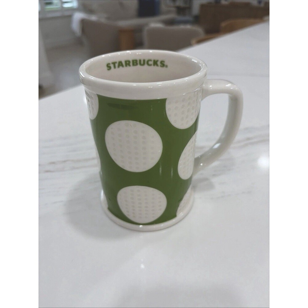Starbucks Golf Ball Textured Green Coffee Mug 16oz 2007 Excellent Condition!